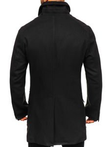 Cappotto invernale a doppia fila con collo alto da uomo nero Bolf 1048