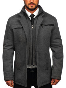 Cappotto invernale da uomo grigio Bolf 1977A