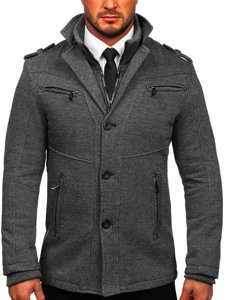 Cappotto invernale da uomo grigio Bolf 88803