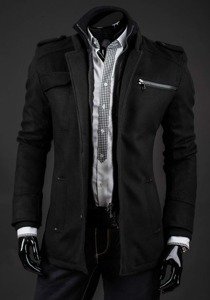 Cappotto invernale da uomo nero Bolf 8856A