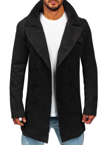 Cappotto invernale doppiopetto con scollo alto da uomo grafite Bolf 1048A