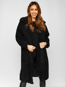 Cappotto invernale nero lungo imbottito da donna nero Bolf AN105A