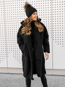 Cappotto lungo invernale imbottito da donna nero Bolf AN105B