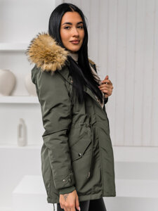 Donna 2 in 1 Parka invernale con cappuccio Khaki Bolf 16M9199A1