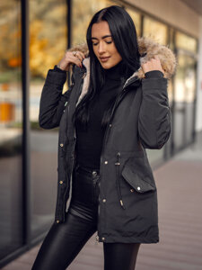 Donna 2 in 1 Parka invernale con cappuccio Nero Bolf 16M9199