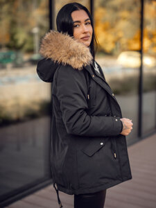 Donna 2 in 1 Parka invernale con cappuccio Nero Bolf 16M9199