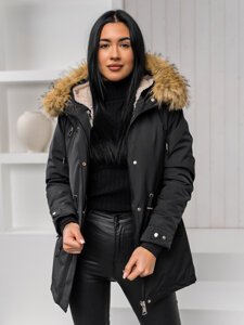 Donna 2 in 1 Parka invernale con cappuccio Nero Bolf 16M9199A1