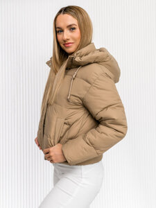 Donna Giacca invernale trapuntata con cappuccio Beige Bolf 16M9188