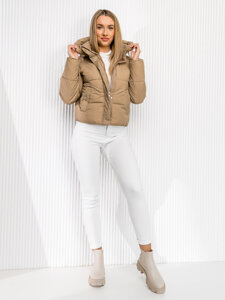 Donna Giacca invernale trapuntata con cappuccio Beige Bolf 16M9188