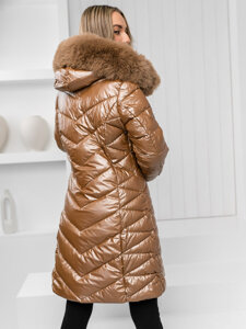 Donna Giacca invernale trapuntata con cappuccio Camel Bolf 16M9100