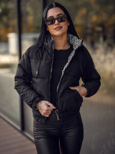 Donna Giacca invernale trapuntata reversibile con cappuccio Nero Bolf 16M9089