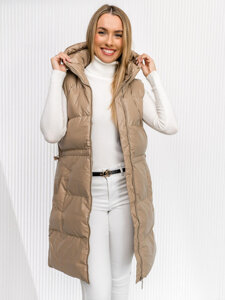 Donna Gilet trapuntato lungo Beige Bolf 5M3186