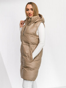 Donna Gilet trapuntato lungo Beige Bolf 5M3186