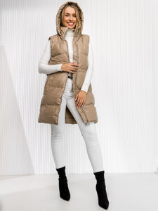 Donna Gilet trapuntato lungo Beige Bolf 5M3186