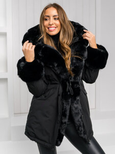 Donna Giubbotto parka invernale con cappuccio Nero Bolf 11Z8085