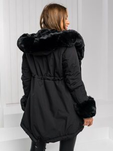 Donna Giubbotto parka invernale con cappuccio Nero Bolf 11Z8085