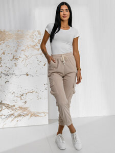 Donna Joggers cargo a righe Beige Bolf W7860