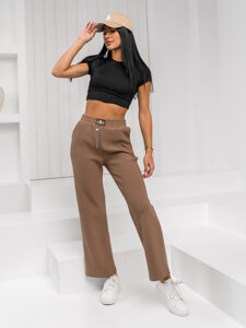 Donna Pantaloni wide leg Marrone Bolf W5226