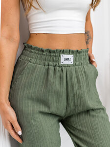 Donna Pantaloni wide leg Verde Bolf W7961