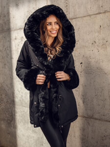 Donna Parka invernale con cappuccio Nero Bolf 11Z8085A