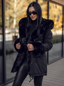 Donna Parka invernale con cappuccio Nero Bolf 11Z8085A3