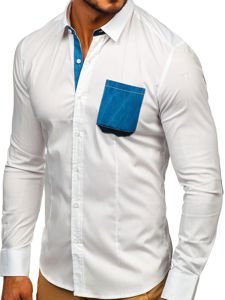 Elegante camicia a manica lunga da uomo bianca Bolf 7192