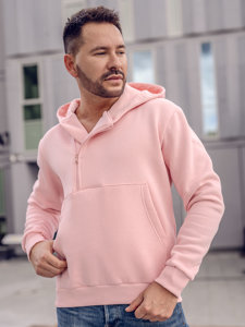 Felpa con cappuccio da uomo rosa chiaro Bolf 02A