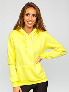 Felpa con tasca a canguro da donna giallo-fluorescente Bolf W02B