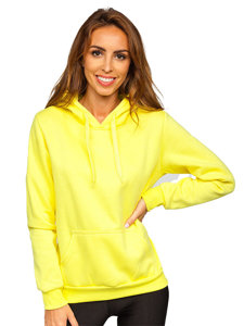 Felpa con tasca a canguro da donna giallo-fluorescente Bolf W02B