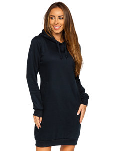 Felpa lunga con cappuccio da donna nera Bolf YS10005