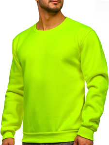 Felpa spessa senza cappuccio da uomo giallo-fluorescente Bolf 2001