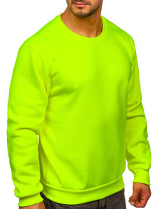 Felpa spessa senza cappuccio da uomo giallo-fluorescente Bolf 2001