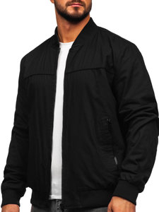 Giacca bifacciale mezza stagione bomber da uomo nera Bolf 84M3005