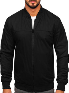 Giacca bifacciale mezza stagione bomber da uomo nera Bolf 84M3005