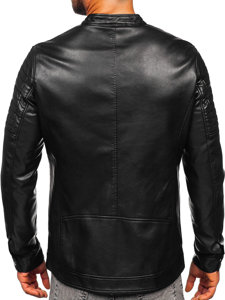 Giacca biker in pelle da uomo nera Bolf 11Z8017