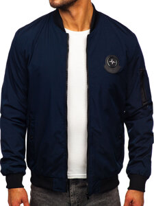 Giacca bomber di mezza stagione da uomo blu Bolf 84M3036