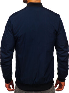 Giacca bomber di mezza stagione da uomo blu Bolf 84M3036