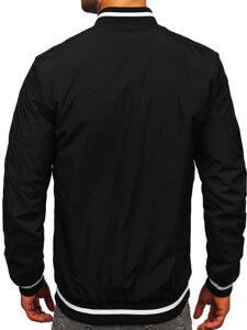 Giacca bomber di mezza stagione da uomo nero Bolf 84M3034