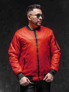 Giacca bomber di mezza stagione da uomo rosso Bolf AK95A1