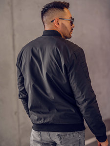 Giacca bomber mezza stagione da uomo nera Bolf 84M3007A