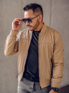 Giacca bomber mezza stagione reversibile da uomo cammello Bolf 84M3005A