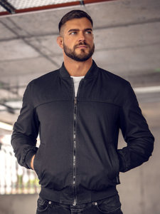 Giacca bomber mezza stagione reversibile da uomo nera Bolf 84M3005A