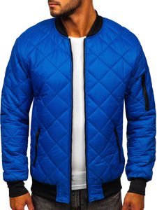 Giacca con trapuntate mezza stagione tipo bomber da uomo azzurra Bolf MY-01