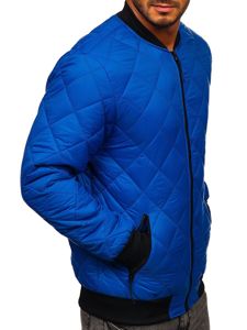 Giacca con trapuntate mezza stagione tipo bomber da uomo azzurra Bolf MY-01