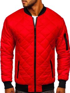 Giacca con trapuntate mezza stagione tipo bomber da uomo rossa Bolf MY-01