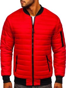 Giacca con trapuntate mezza stagione tipo bomber da uomo rossa Bolf MY-02