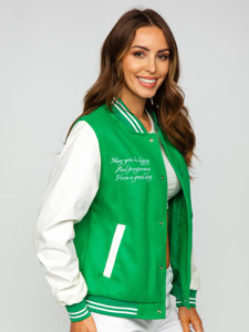 Giacca da baseball mezza stagione bomber da donna verde Bolf 16M9067