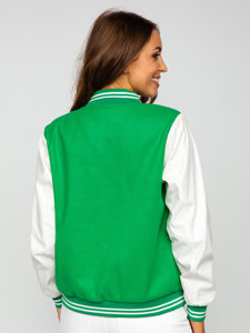 Giacca da baseball mezza stagione bomber da donna verde Bolf 16M9067