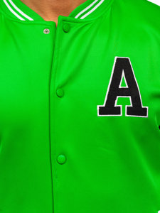 Giacca da baseball mezza stagione tipo bomber da uomo verde Bolf 8B1157