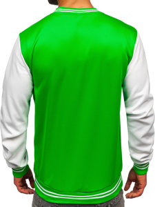 Giacca da baseball mezza stagione tipo bomber da uomo verde Bolf 8B1157